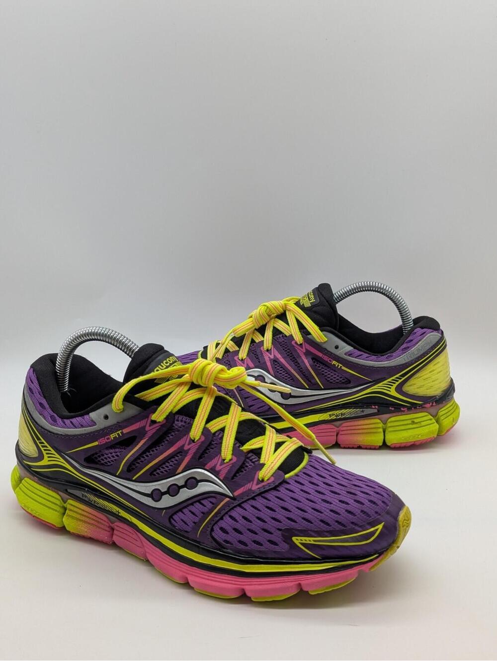 Women's Size 9 Saucony Ride ISO Series Running Shoes Pink Purple Yellow S10262-3